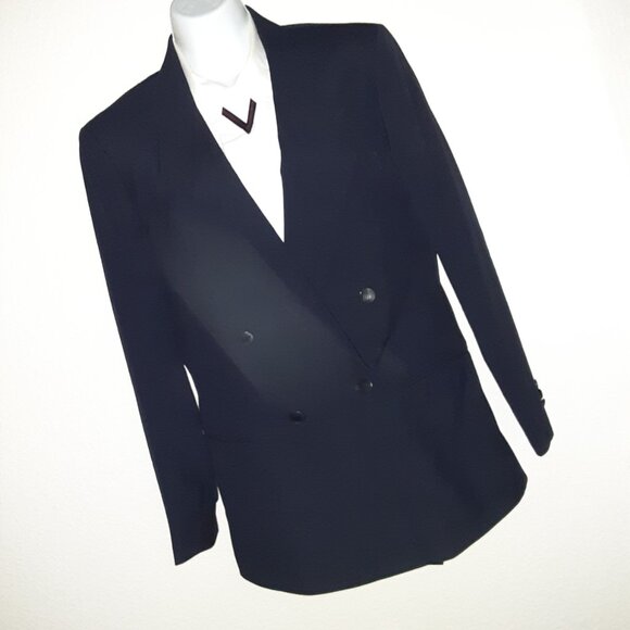 United Airlines UAL Vintage Navy Blue Uniform Jacket * Y2K * EUC * 6T - Picture 1 of 6